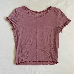 Red And White Striped Baby Tee